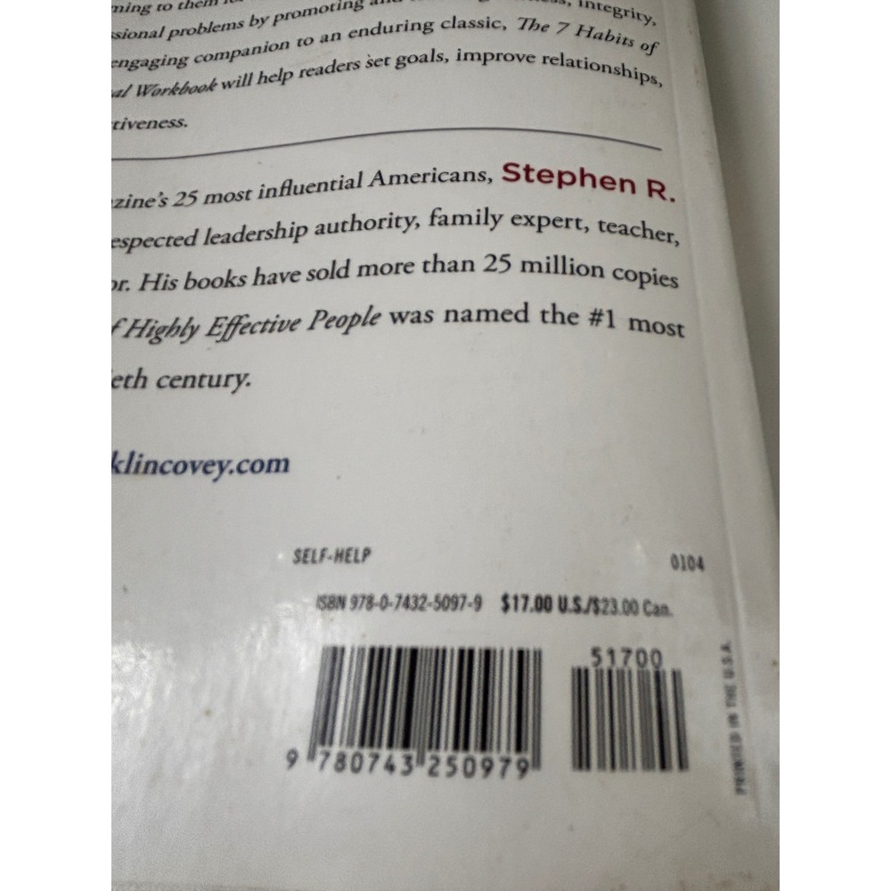 7 Habits of Highly Effective People Personal Workbook Stephen Covey Paperback - Picture 4 of 5